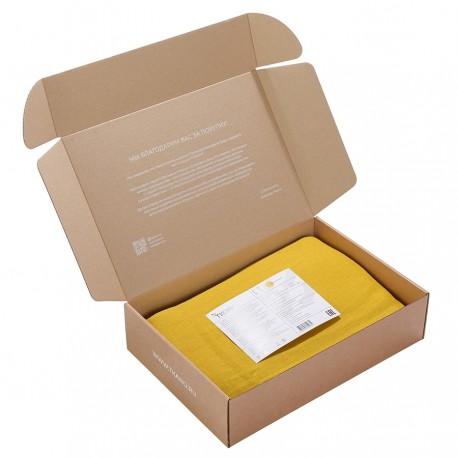 Скатерть из стираного льна горчичного цвета из коллекции essential, 170х170 см