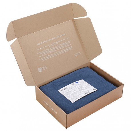 Скатерть из стираного льна синего цвета из коллекции essential, 150х250 см