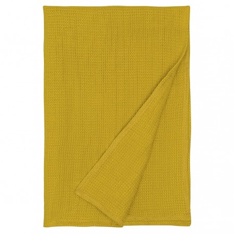 Набор из двух кухонных жаккардовых полотенец горчичного цвета из коллекции essential