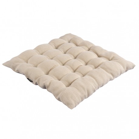 Подушка на стул из стираного льна бежевого цвета из коллекции essential, 40х40x4 см