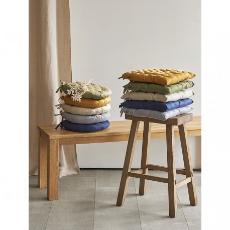 Подушка на стул из хлопка цвета карри из коллекции essential, 35х35 см