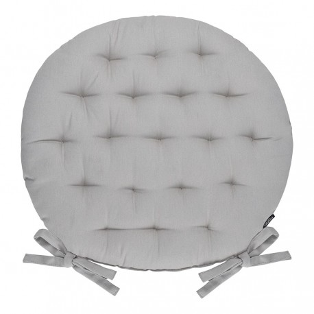 Подушка на стул круглая из хлопка серого цвета из коллекции essential, 35 см