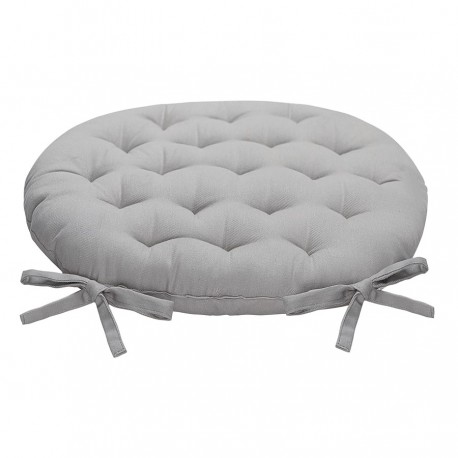 Подушка на стул круглая из хлопка серого цвета из коллекции essential, 35 см