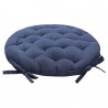 Подушка на стул круглая из хлопка темно-синего цвета из коллекции essential, 35 см