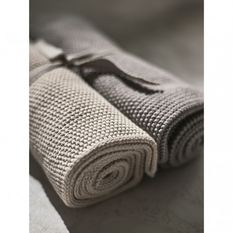Набор из двух кухонных вязаных полотенец из коллекции essential, серое/экрю