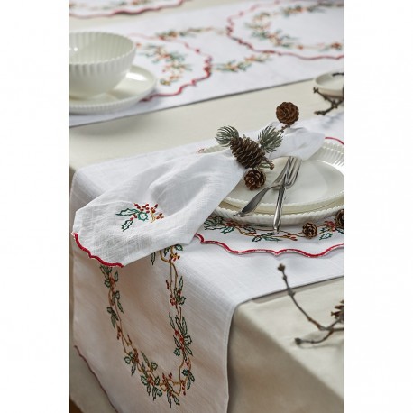 Дорожка на стол festive wreath из коллекции new year essential, 45х150 см