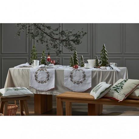 Дорожка на стол festive wreath из коллекции new year essential, 45х150 см