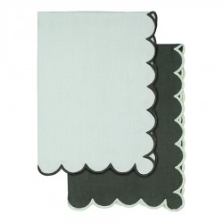 Набор кухонных полотенец с контрастным кантом зеленого цвета из коллекции trendy ruffles, 50х70 см