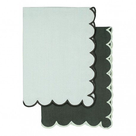 Набор кухонных полотенец с контрастным кантом зеленого цвета из коллекции trendy ruffles, 50х70 см