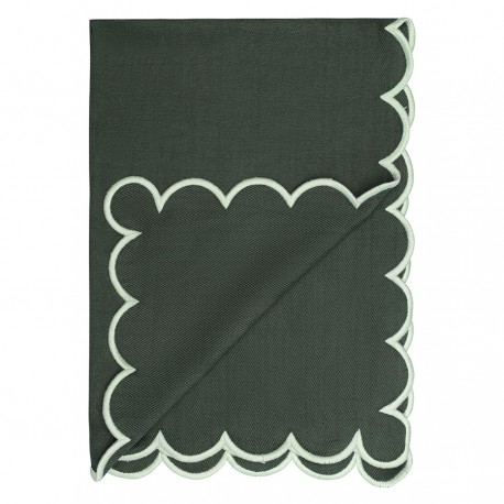 Набор кухонных полотенец с контрастным кантом зеленого цвета из коллекции trendy ruffles, 50х70 см