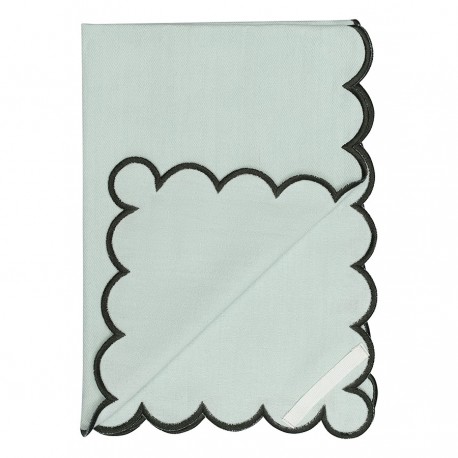 Набор кухонных полотенец с контрастным кантом зеленого цвета из коллекции trendy ruffles, 50х70 см