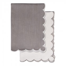 Набор кухонных полотенец с контрастным кантом серого цвета из коллекции trendy ruffles, 50х70 см