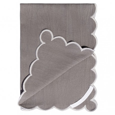 Набор кухонных полотенец с контрастным кантом серого цвета из коллекции trendy ruffles, 50х70 см