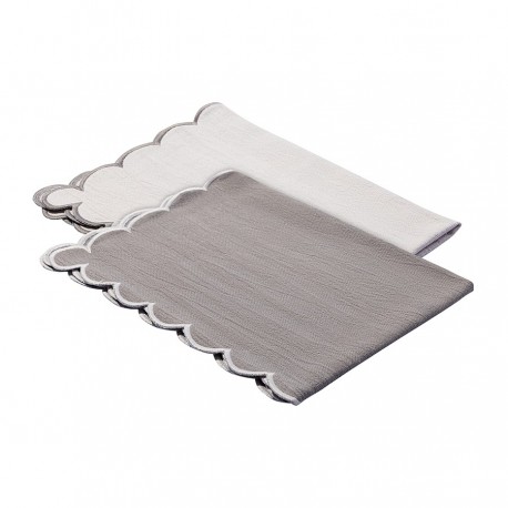 Набор кухонных полотенец с контрастным кантом серого цвета из коллекции trendy ruffles, 50х70 см