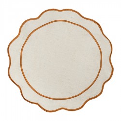 Салфетка под приборы anemone из коллекции trendy ruffles, D38 см, карри