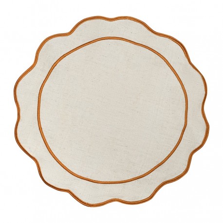 Салфетка под приборы anemone из коллекции trendy ruffles, D38 см, карри