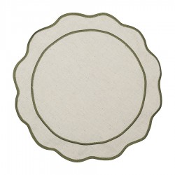 Салфетка под приборы anemone из коллекции trendy ruffles, D38 см, оливковый