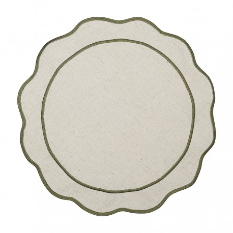 Салфетка под приборы anemone из коллекции trendy ruffles, D38 см, оливковый