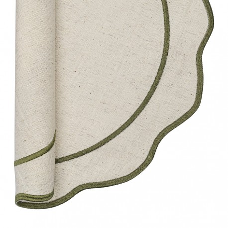 Салфетка под приборы anemone из коллекции trendy ruffles, D38 см, оливковый