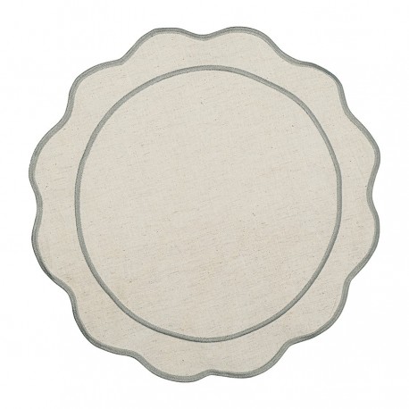 Салфетка под приборы anemone из коллекции trendy ruffles, D38 см, серый