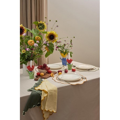 Салфетка под приборы anemone из коллекции trendy ruffles, D38 см, серый