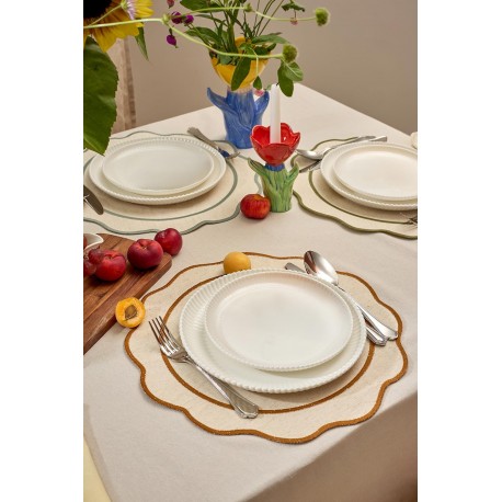 Салфетка под приборы anemone из коллекции trendy ruffles, D38 см, серый