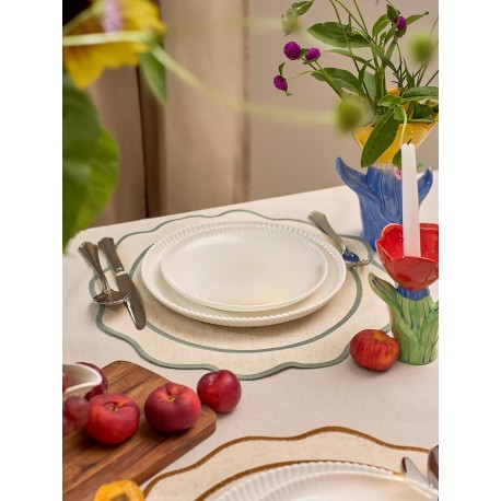 Салфетка под приборы anemone из коллекции trendy ruffles, D38 см, серый