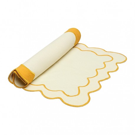 Салфетка под приборы с контрастным кантом горчичного цвета из коллекции trendy ruffles, 35х45 см