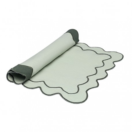 Салфетка под приборы с контрастным кантом зеленого цвета из коллекции trendy ruffles, 35х45 см