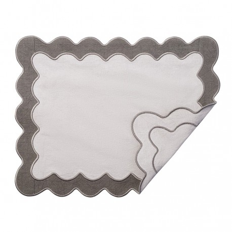 Салфетка под приборы с контрастным кантом серого цвета из коллекции trendy ruffles, 35х45 см
