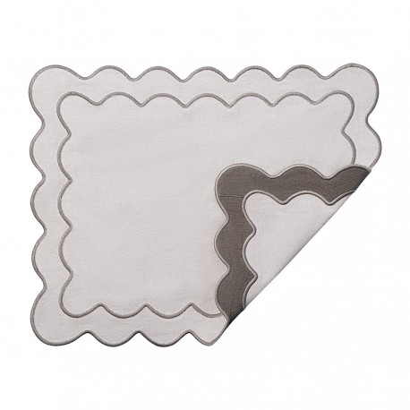 Салфетка под приборы с контрастным кантом серого цвета из коллекции trendy ruffles, 35х45 см