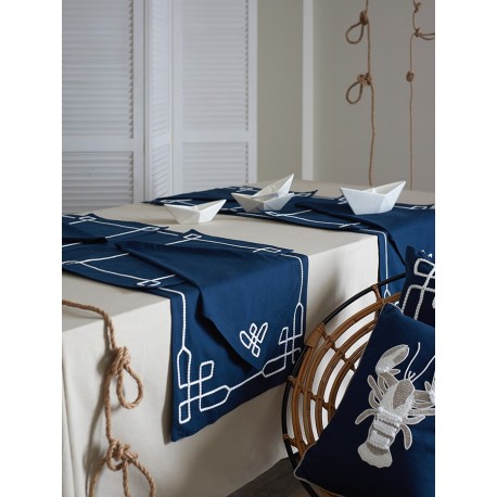 Дорожка на стол navy story из коллекции sea treasures, 45х150 см