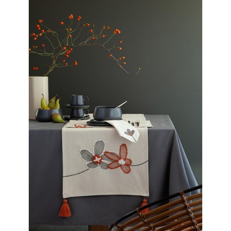 Дорожка на стол stone flowers из коллекции ethnic, 45х150 см