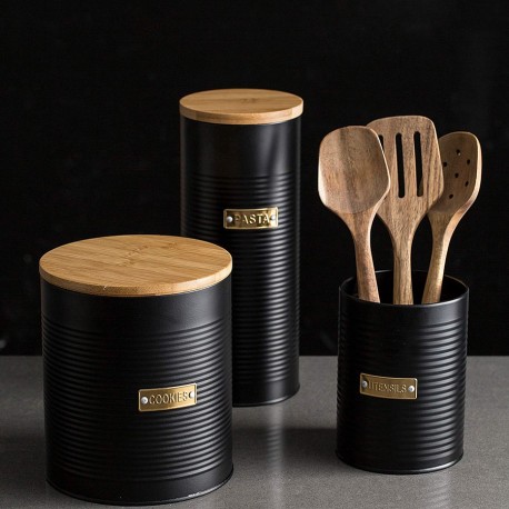 Емкость для хранения пасты otto черная 2 л