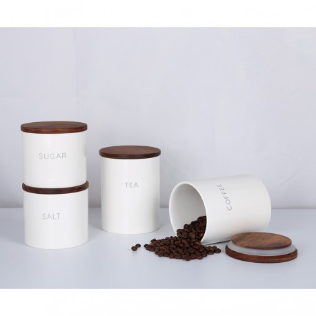 Банка керамическая для хранения соли, 400 мл, белая