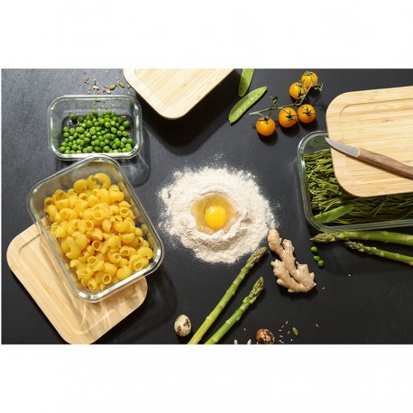 Контейнер для запекания и хранения eco store с крышкой из бамбука, 1520 мл