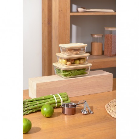 Контейнер для запекания и хранения eco store с крышкой из бамбука, 640 мл