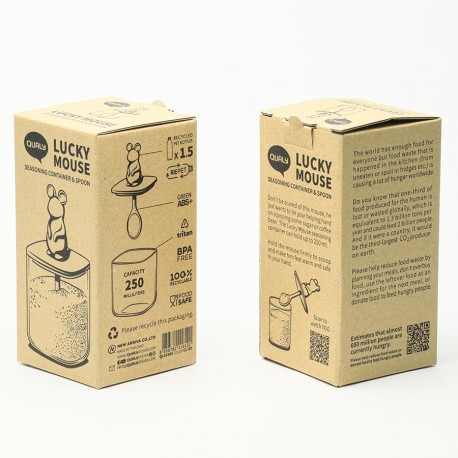 Банка для сыпучих продуктов lucky mouse seasoning с ложкой, 250 мл