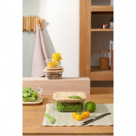Контейнер для запекания и хранения eco store с крышкой из бамбука, 1100 мл