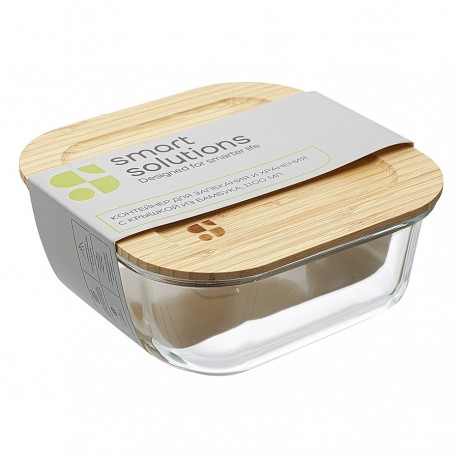 Контейнер для запекания и хранения eco store с крышкой из бамбука, 1100 мл