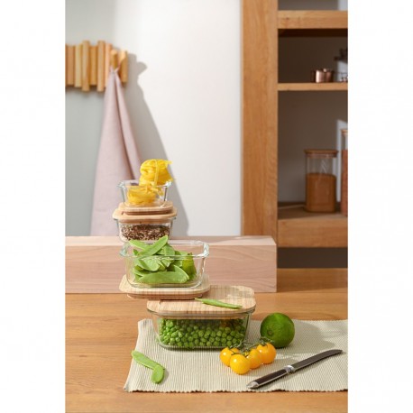 Контейнер для запекания и хранения eco store с крышкой из бамбука, 320 мл