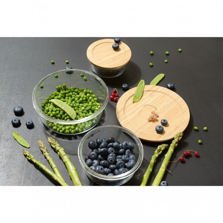 Контейнер для запекания и хранения eco store с крышкой из бамбука, 400 мл
