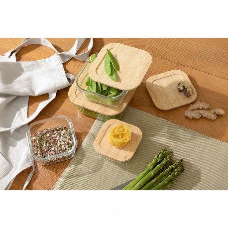 Контейнер для запекания и хранения eco store с крышкой из бамбука, 520 мл