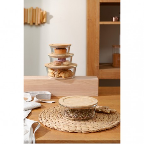 Контейнер для запекания и хранения eco store с крышкой из бамбука, 950 мл