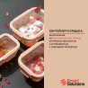 Контейнер для запекания, хранения и переноски продуктов в чехле, 1050 мл, бежевый