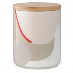 Банка для хранения бежевого цвета с авторским принтом из коллекции freak fruit, 1,25л