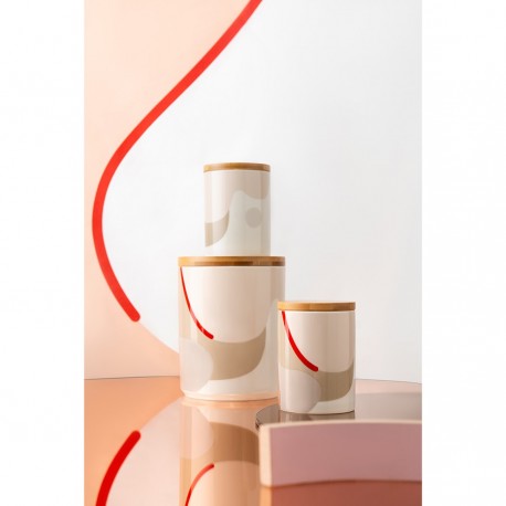 Банка для хранения бежевого цвета с авторским принтом из коллекции freak fruit, 275мл