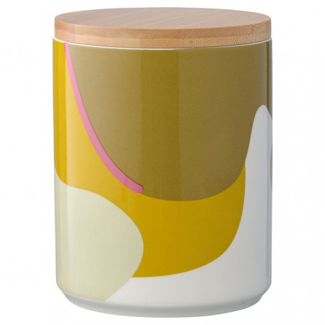 Банка для хранения горчичного цвета с авторским принтом из коллекции freak fruit, 1,25л