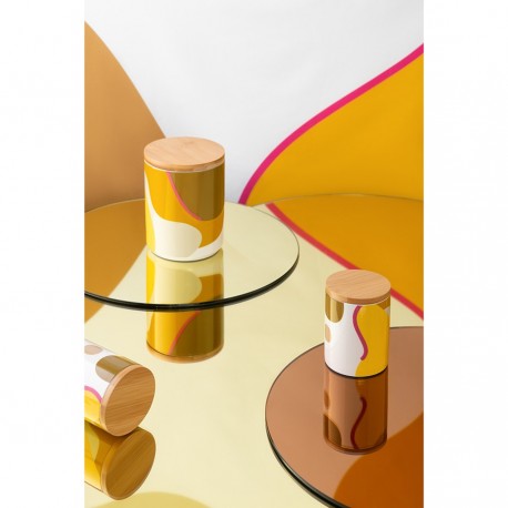 Банка для хранения горчичного цвета с авторским принтом из коллекции freak fruit, 1,25л