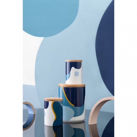 Банка для хранения синего цвета с авторским принтом из коллекции freak fruit, 275мл